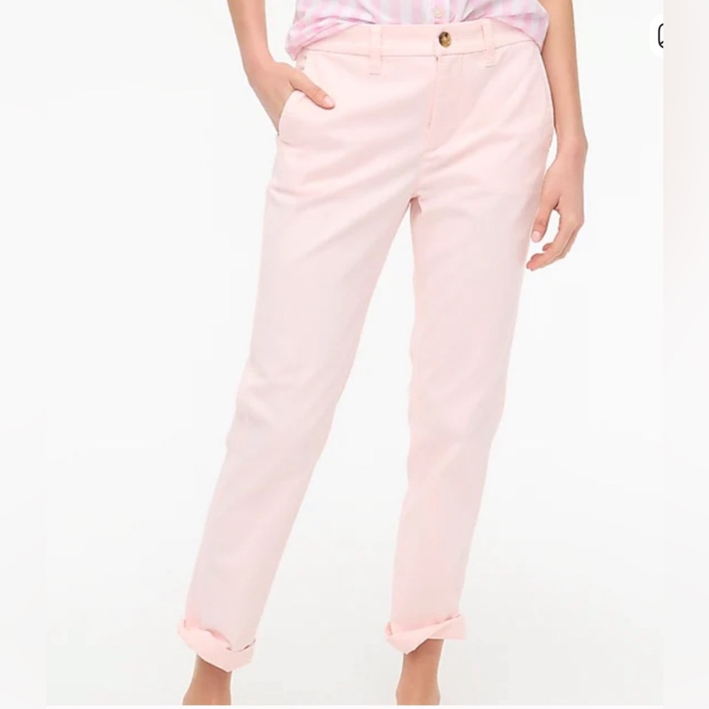 J. Crew High-Rise Girlfriend Chino Pants Pale Pink SZ 2